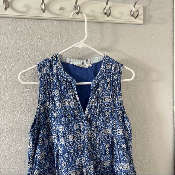 Roller Rabbit Blue & White Printed Sleeveless Mini Shift Dress - Picture 2 of 7